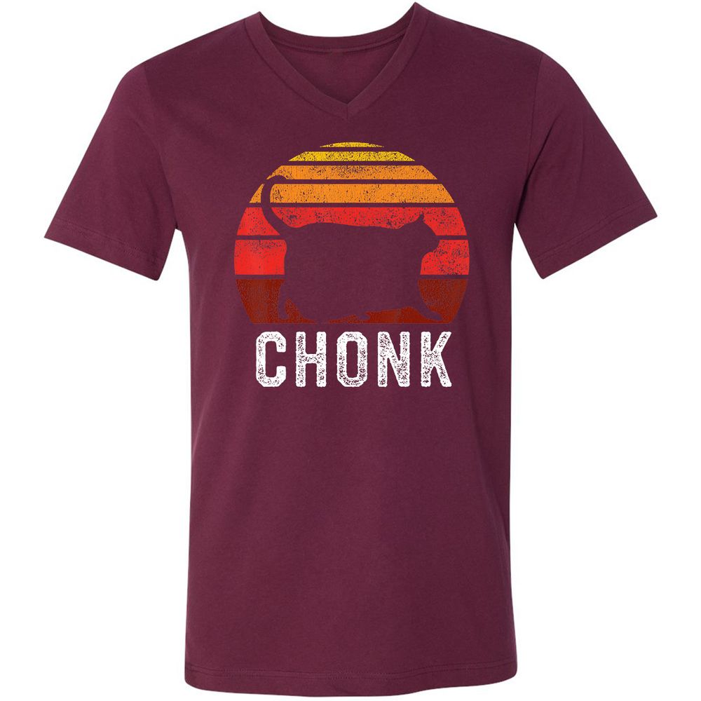 Unisex V-Neck T-Shirt - 25TJ8DGA - Maroon - 6