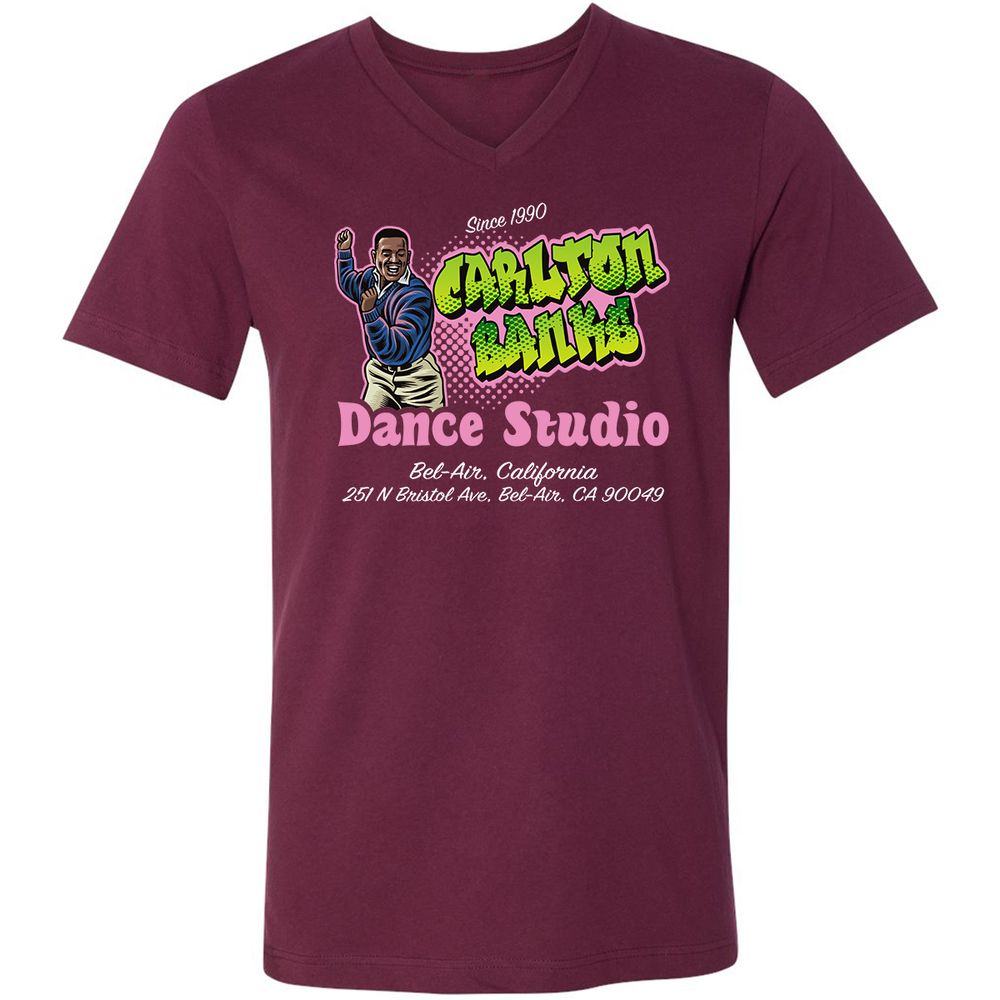 Unisex V-Neck T-Shirt - 448FPX3C - Maroon - 6