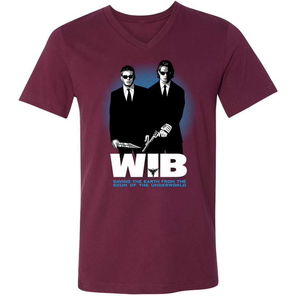 Unisex V-Neck T-Shirt - S97MDDT4 - Maroon - 6