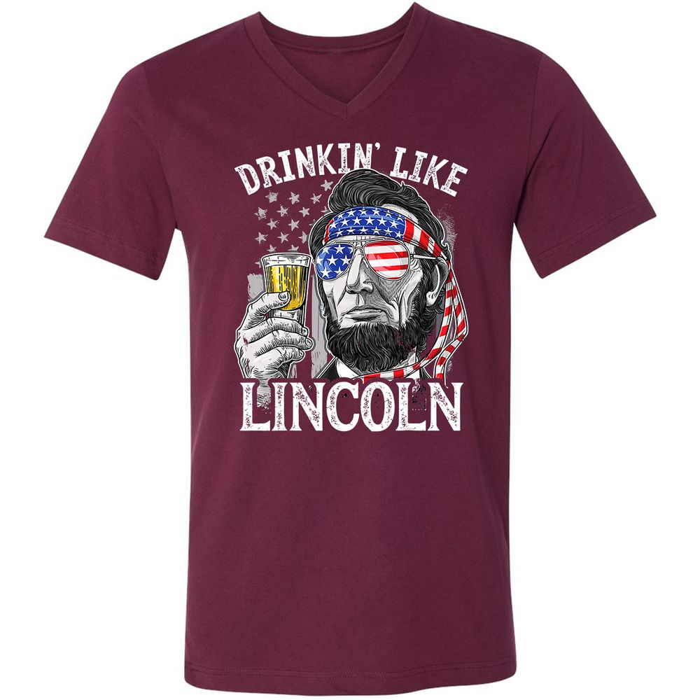 Unisex V-Neck T-Shirt - VSYE99TC - Maroon - 6
