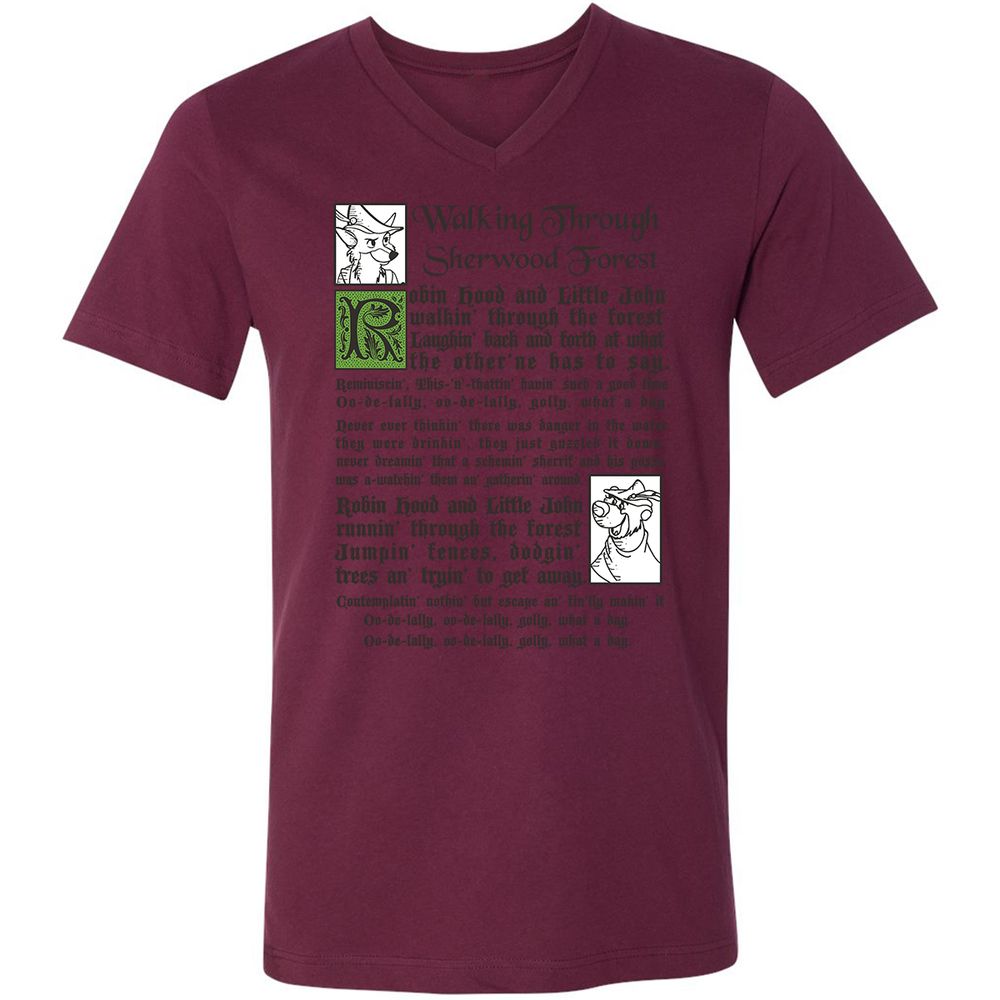 Unisex V-Neck T-Shirt - A6LYJTGA - Maroon - 6