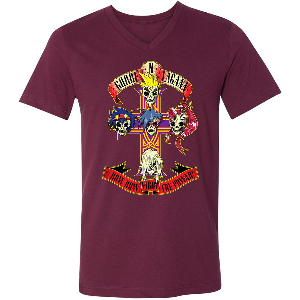 Unisex V-Neck T-Shirt - N5JVQ8EX - Maroon - 6