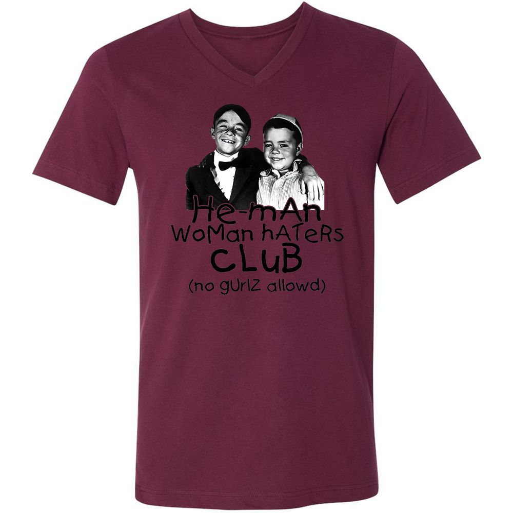 Unisex V-Neck T-Shirt - 57WUGRGC - Maroon - 6
