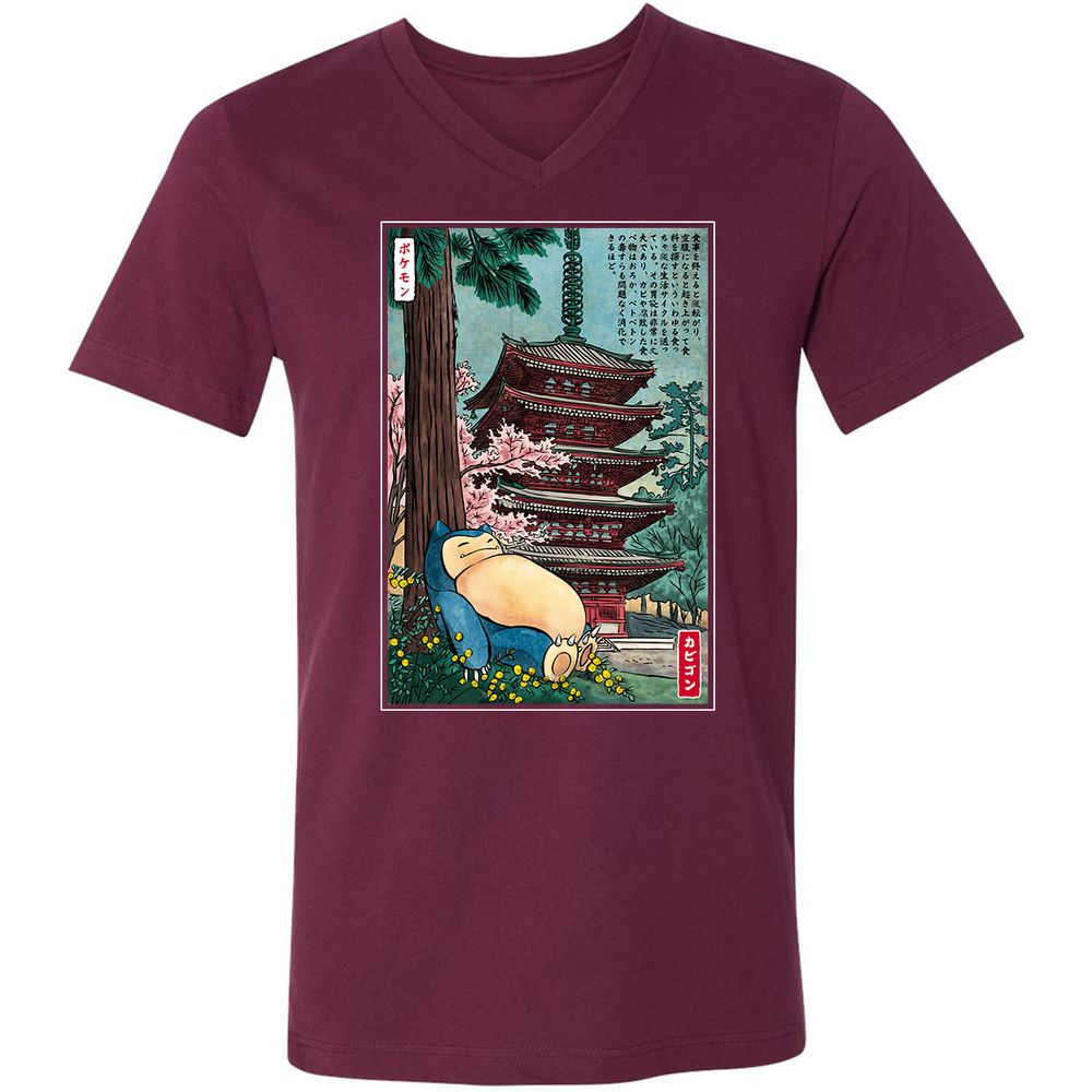 Unisex V-Neck T-Shirt - KY4D79SA - Maroon - 6