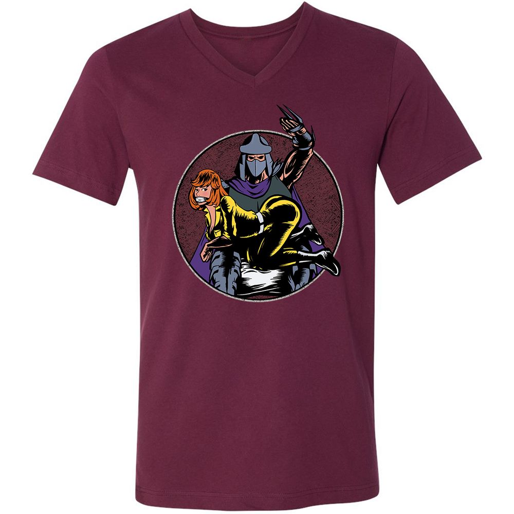 Unisex V-Neck T-Shirt - P4GC758K - Maroon - 6