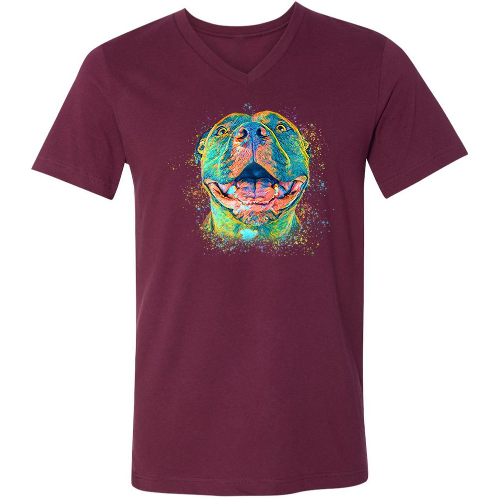 Unisex V-Neck T-Shirt - BVZ1ANJK - Maroon - 6