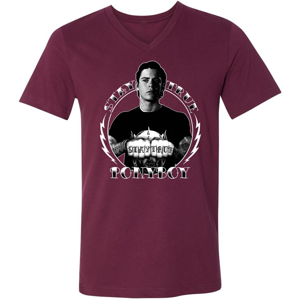 Unisex V-Neck T-Shirt - VDPX45DT - Maroon - 6