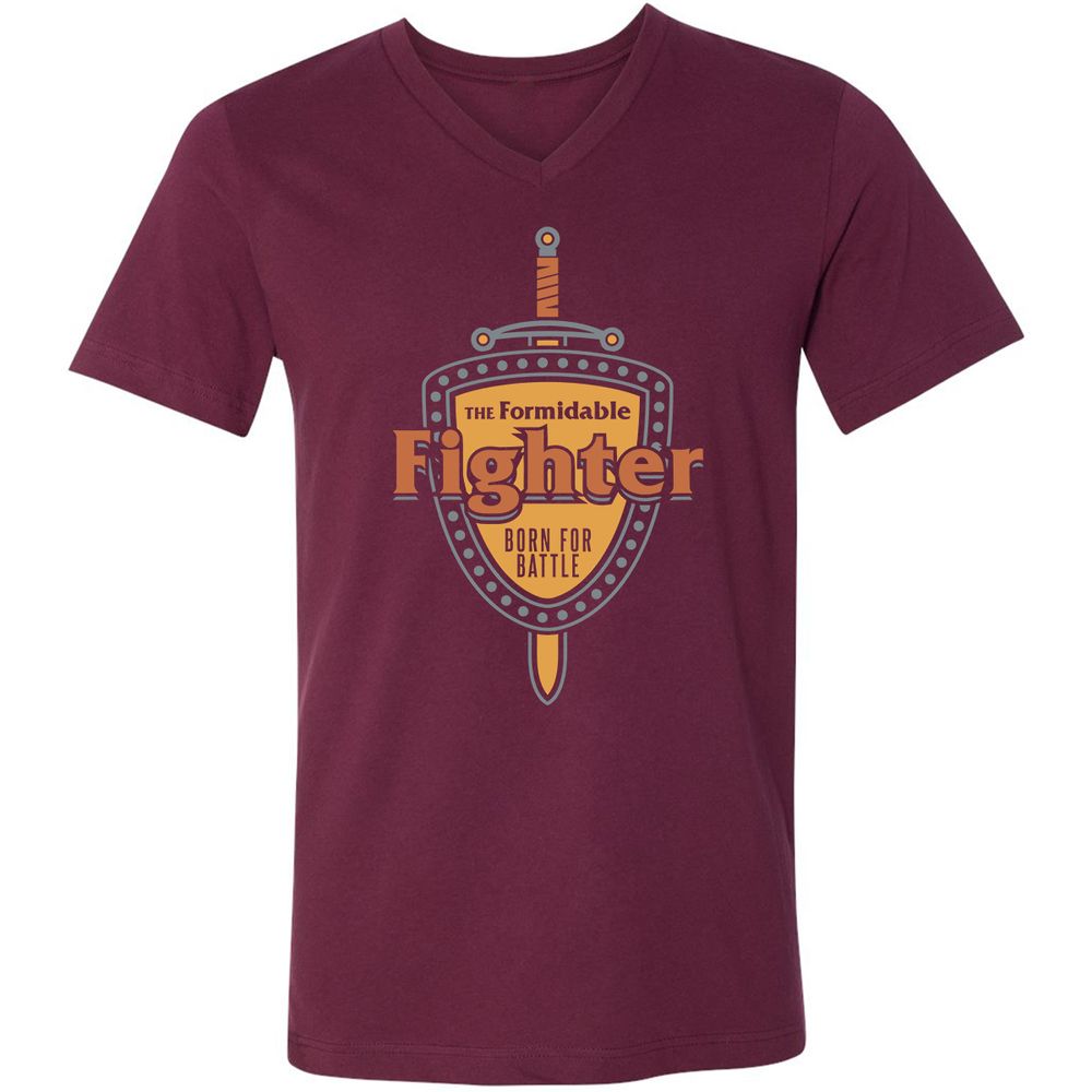 Unisex V-Neck T-Shirt - 4SHRYTE9 - Maroon - 6