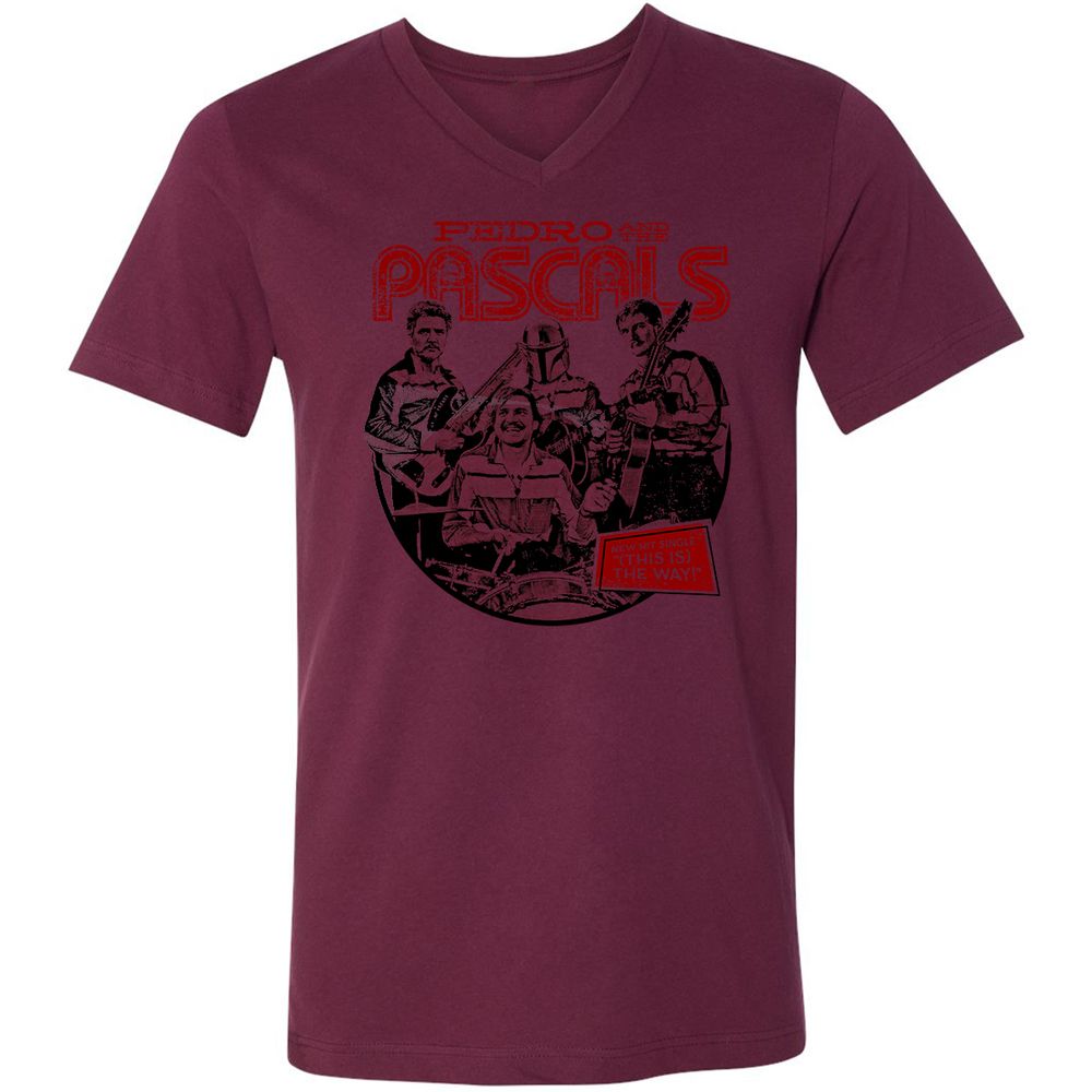 Unisex V-Neck T-Shirt - EWF1U8BL - Maroon - 6