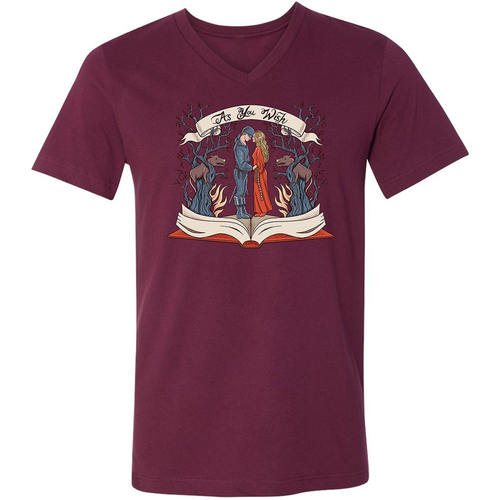 Unisex V-Neck T-Shirt - 1TPBB7LY - Maroon - 6
