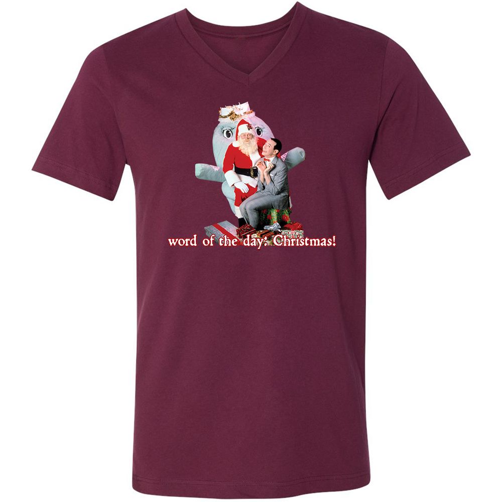 Unisex V-Neck T-Shirt - JKNZHBSV - Maroon - 6