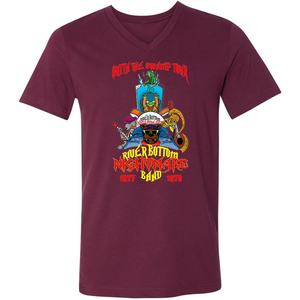 Unisex V-Neck T-Shirt - WKJ7B2PM - Maroon - 6