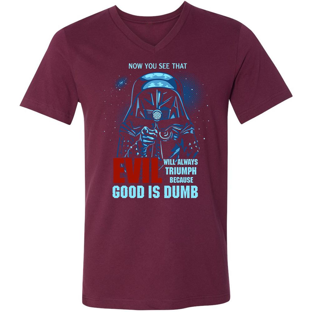 Unisex V-Neck T-Shirt - TVYWLEPL - Maroon - 6
