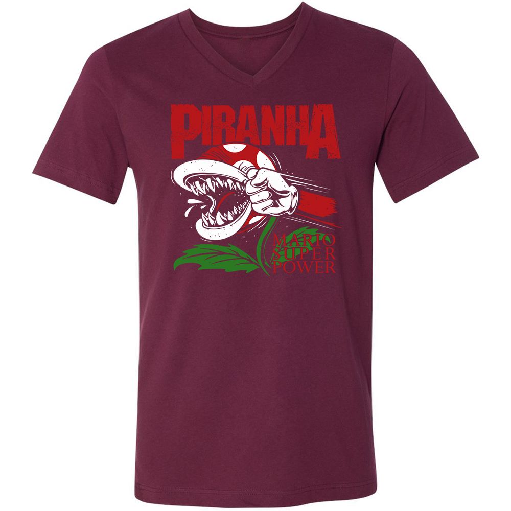 Unisex V-Neck T-Shirt - 2UREPV9T - Maroon - 6