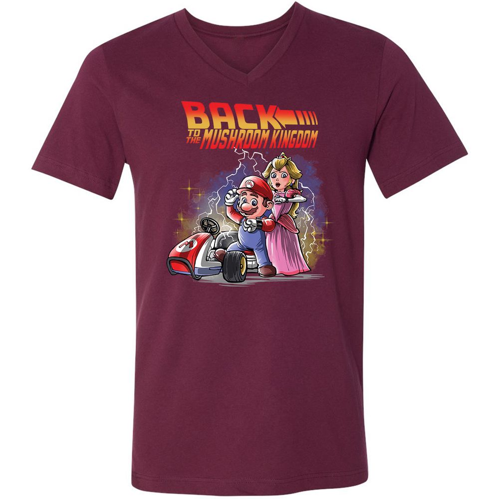 Unisex V-Neck T-Shirt - ZHLR68JK - Maroon - 6