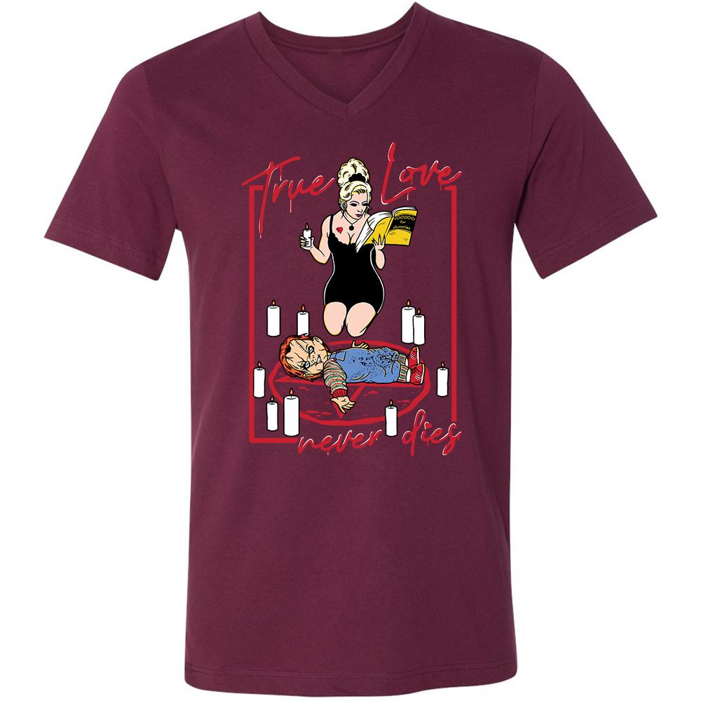 Unisex V-Neck T-Shirt - 2KHUJW56 - Maroon - 6