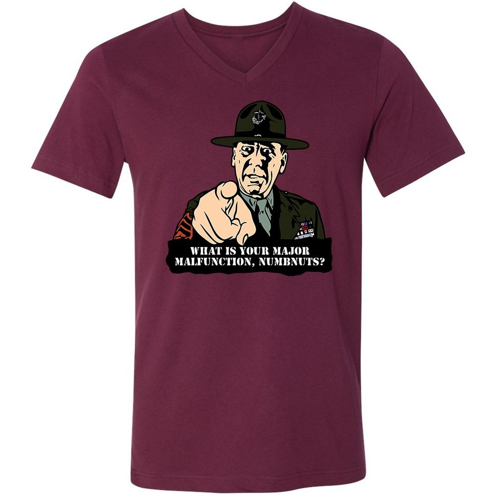 Unisex V-Neck T-Shirt - 4ZVMH4AR - Maroon - 6
