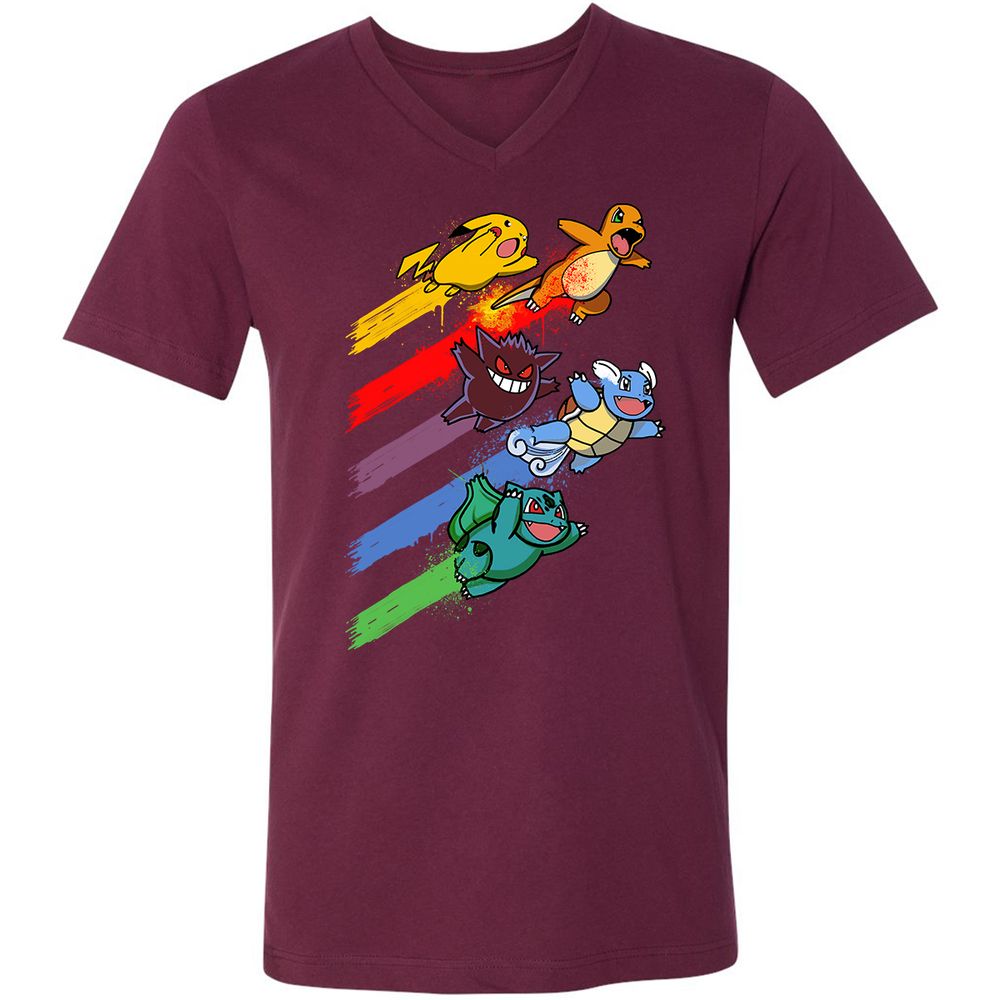 Unisex V-Neck T-Shirt - AX36VT72 - Maroon - 6