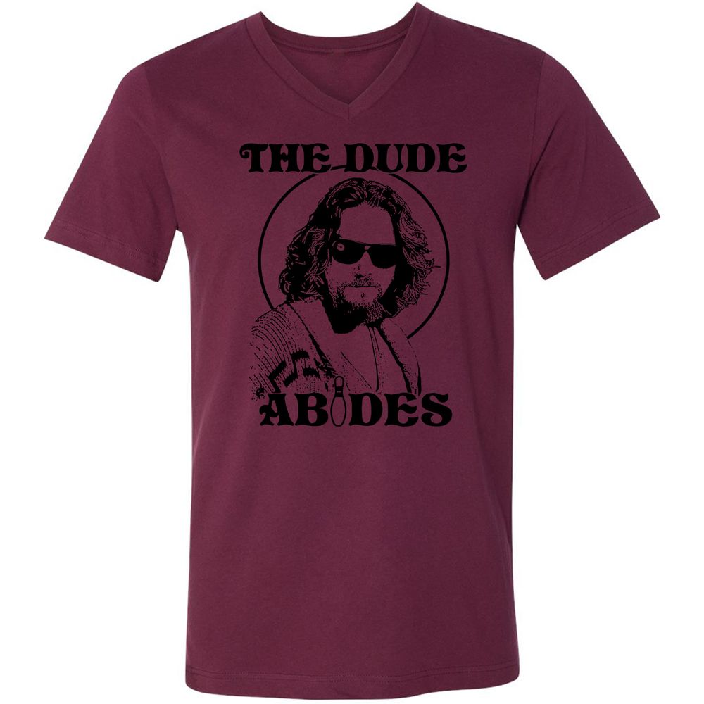 Unisex V-Neck T-Shirt - F1J9WL76 - Maroon - 6