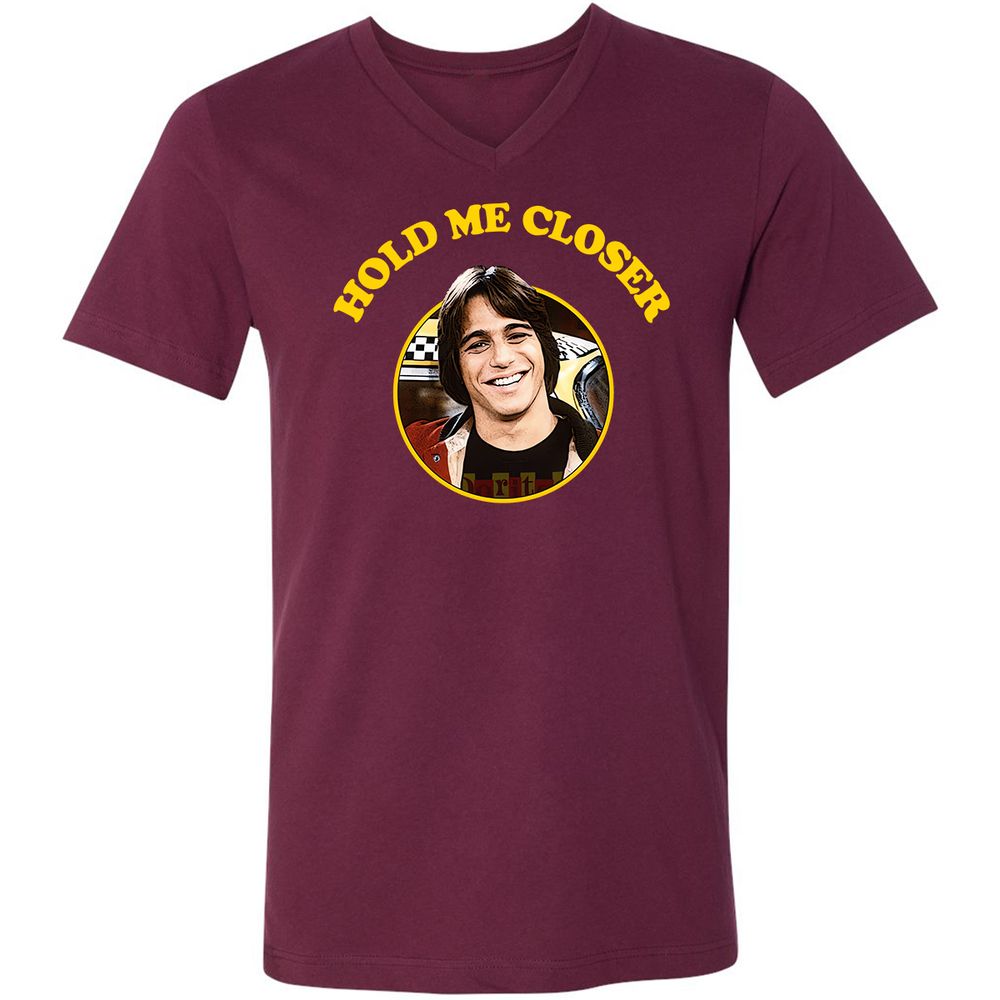 Unisex V-Neck T-Shirt - 4JC3JY5W - Maroon - 6