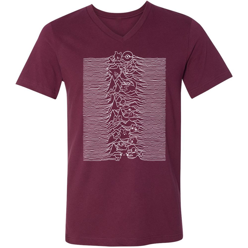 Unisex V-Neck T-Shirt - YJ9FECFB - Maroon - 6