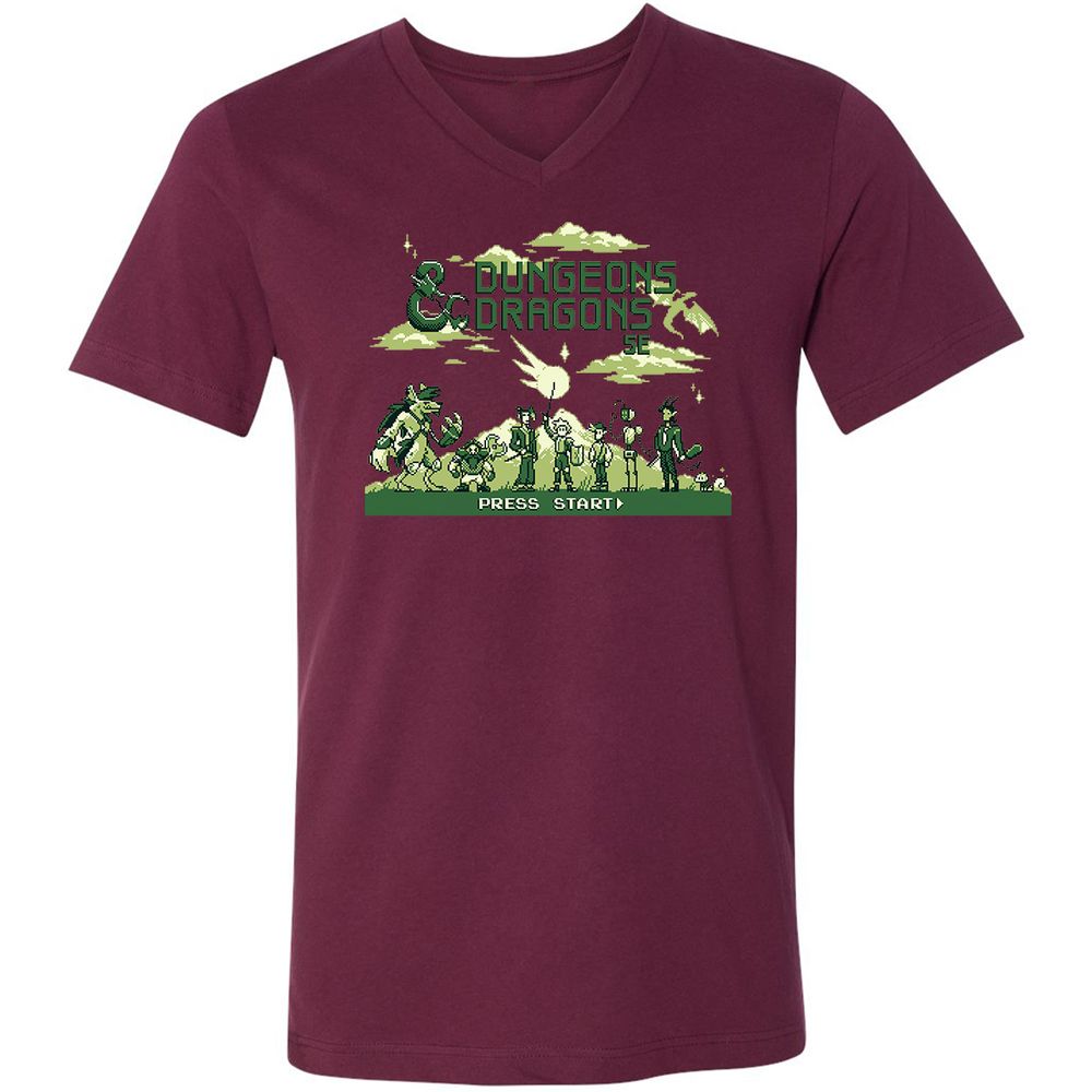 Unisex V-Neck T-Shirt - V142YPW3 - Maroon - 6