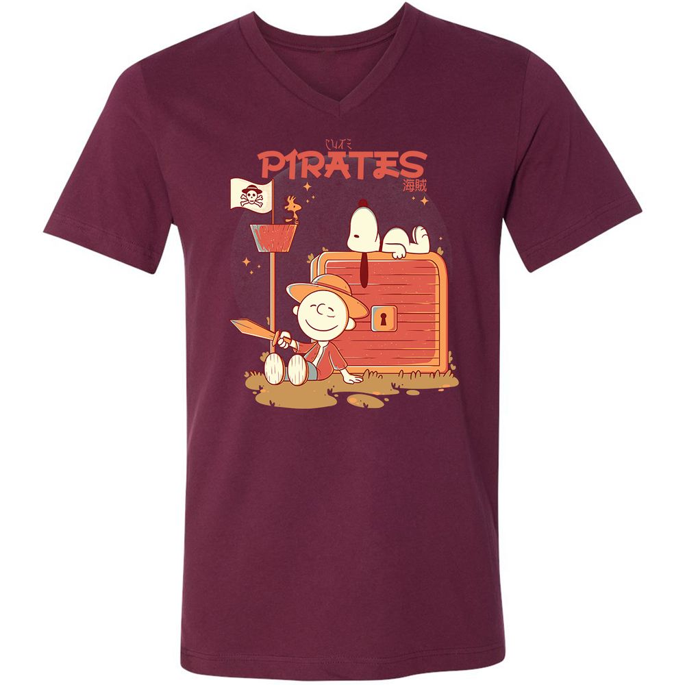 Unisex V-Neck T-Shirt - SBCWK6HW - Maroon - 6