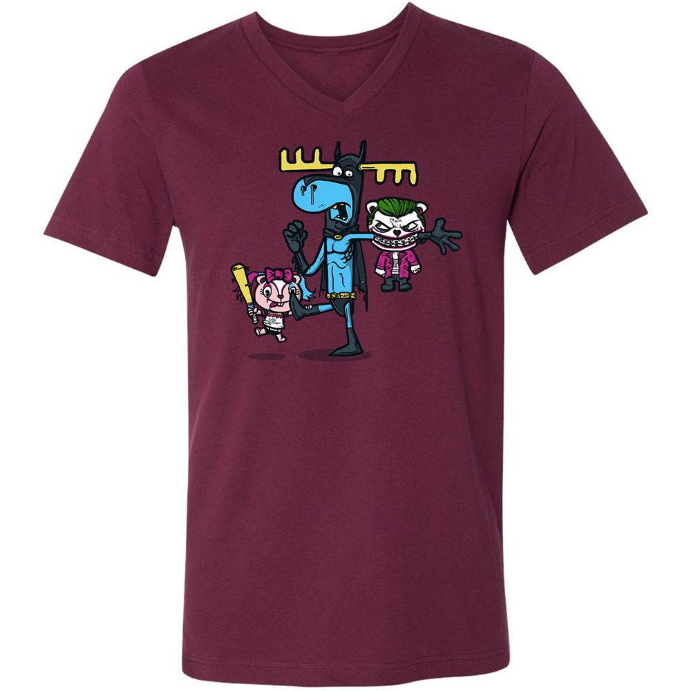 Unisex V-Neck T-Shirt - GXGN7ZFL - Maroon - 6