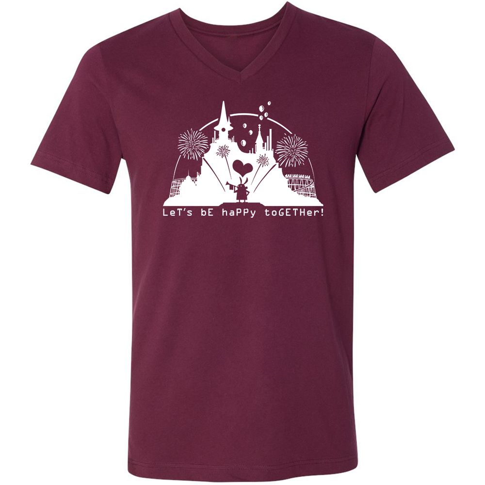 Unisex V-Neck T-Shirt - LAQ3359G - Maroon - 6