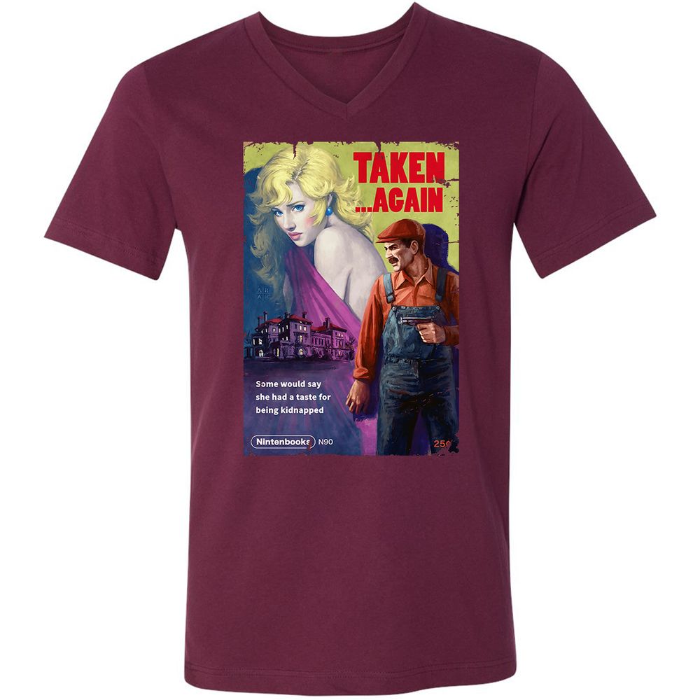Unisex V-Neck T-Shirt - 476S3AUC - Maroon - 6
