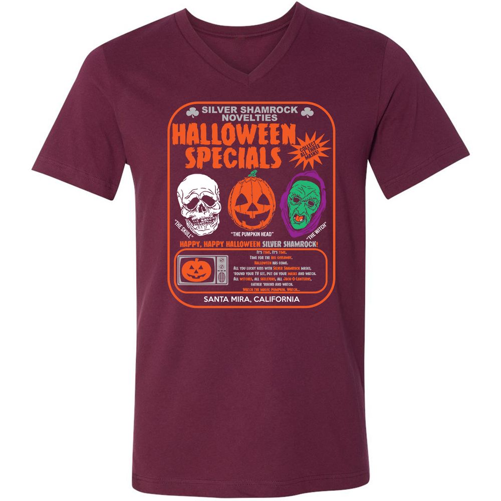 Unisex V-Neck T-Shirt - QNWA1567 - Maroon - 6