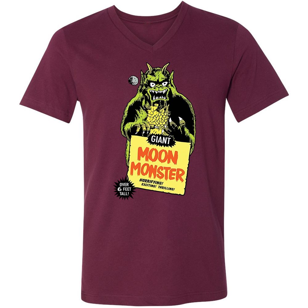 Unisex V-Neck T-Shirt - QU549D3W - Maroon - 6