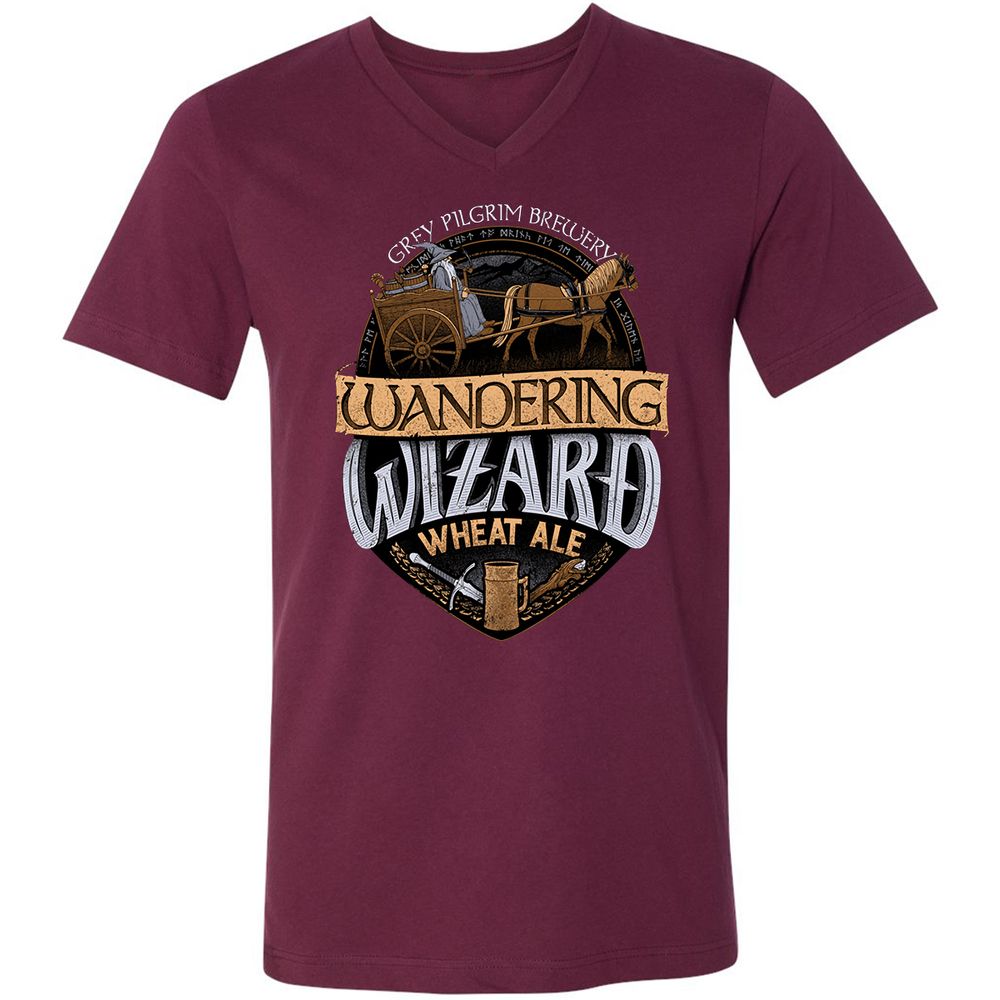 Unisex V-Neck T-Shirt - 6X6ZNBM7 - Maroon - 6