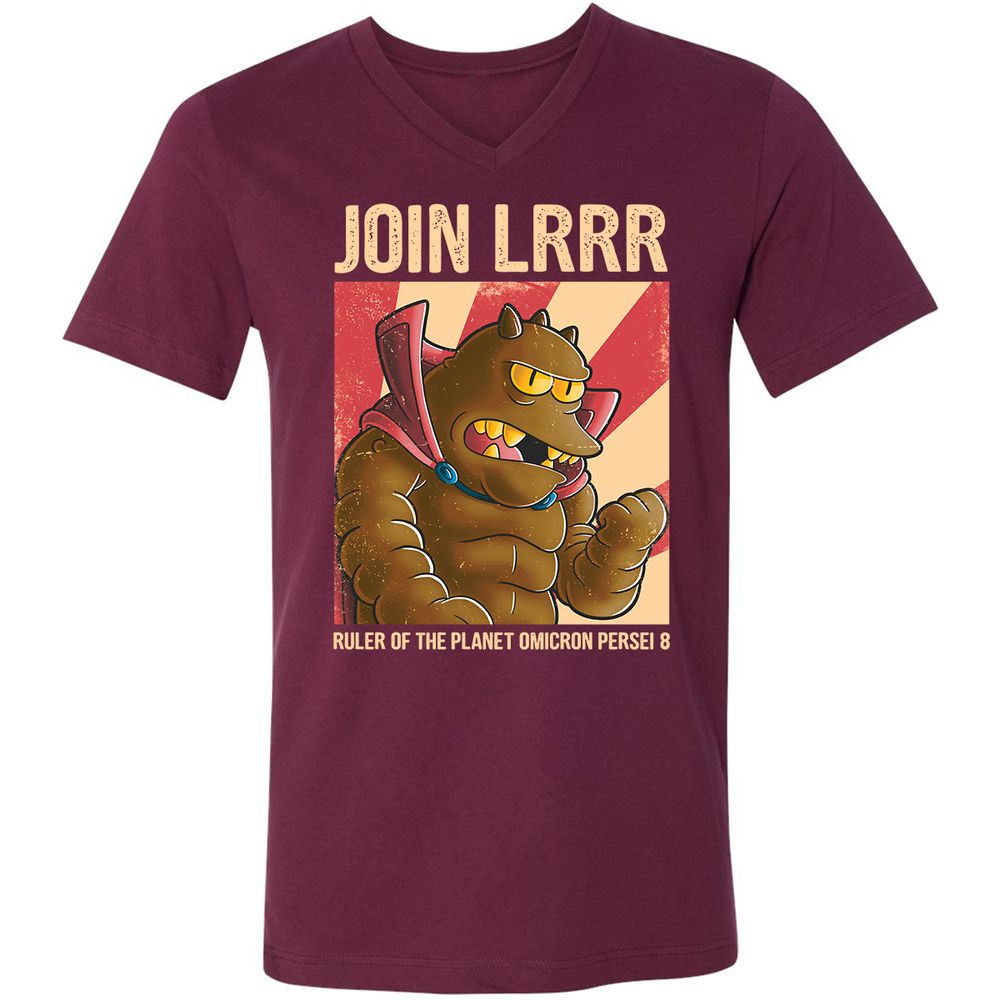 Unisex V-Neck T-Shirt - J7JDNNFR - Maroon - 6