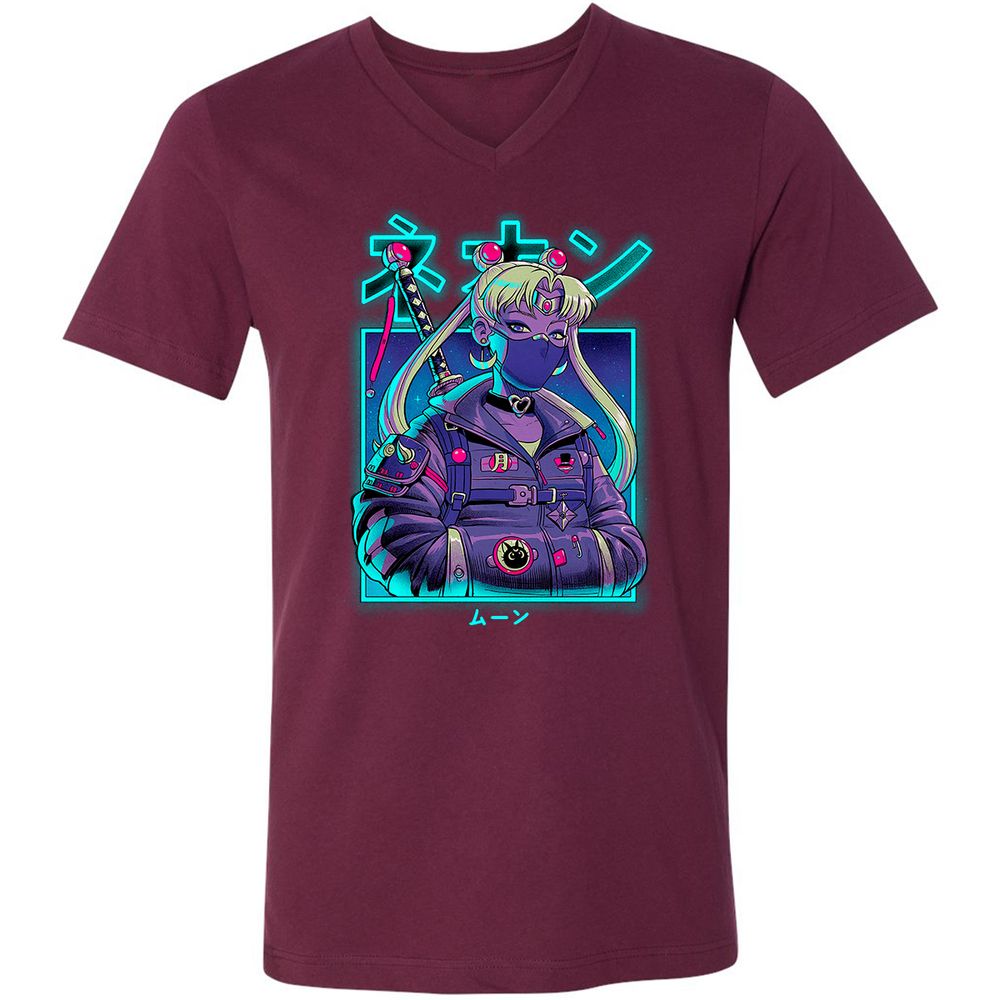 Unisex V-Neck T-Shirt - JZQ5PPGN - Maroon - 6