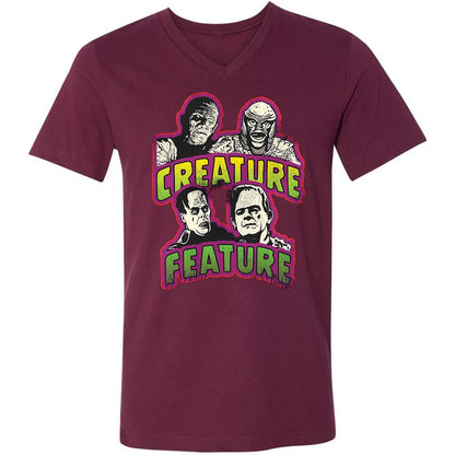 Unisex V-Neck T-Shirt - E3QD1JTW - Maroon - 6