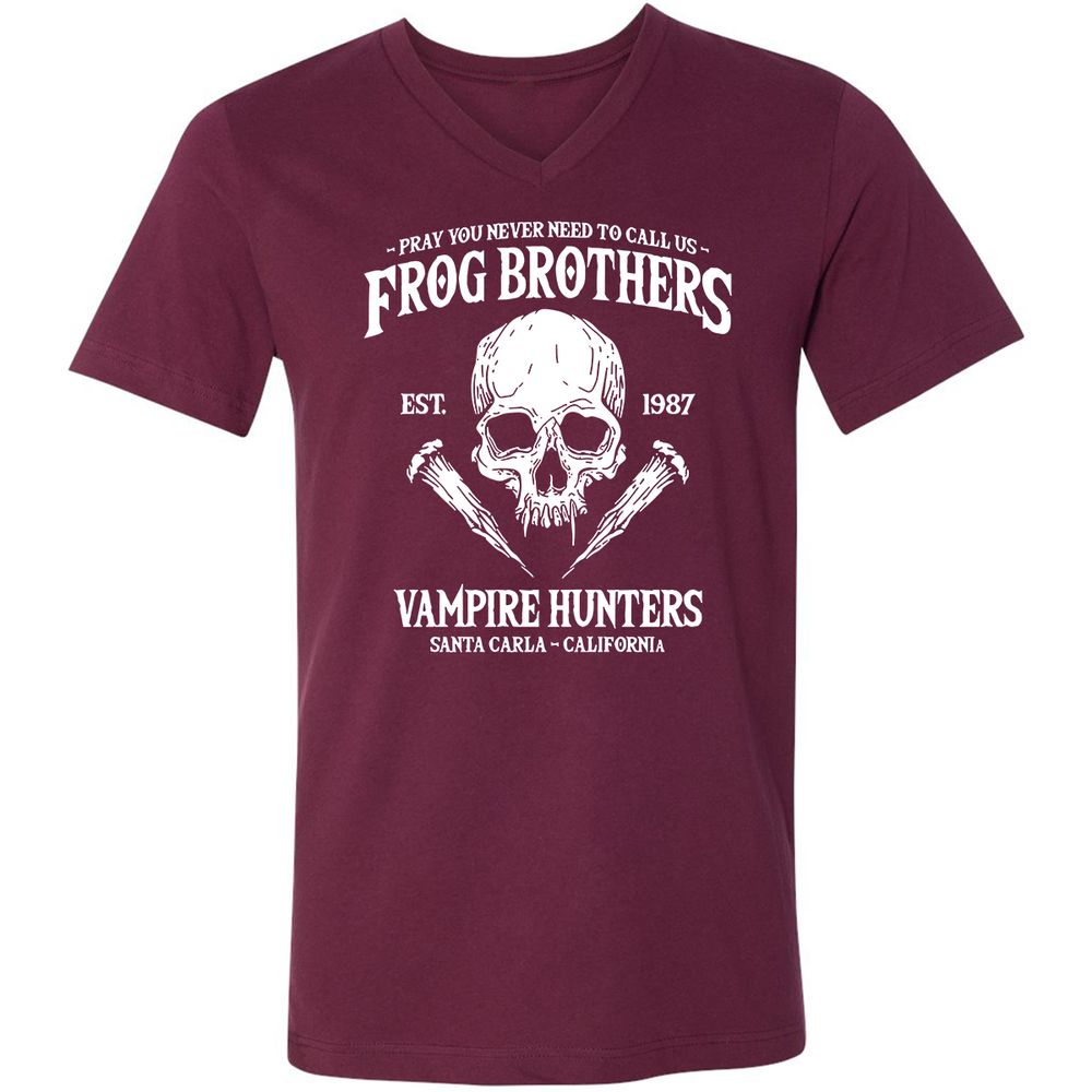Unisex V-Neck T-Shirt - UQ25VKR2 - Maroon - 6