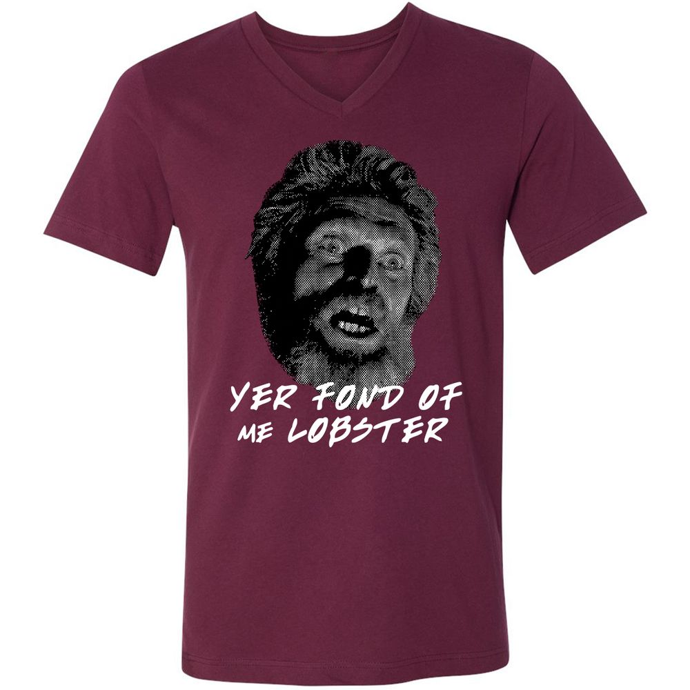 Unisex V-Neck T-Shirt - YQK4AUJL - Maroon - 6