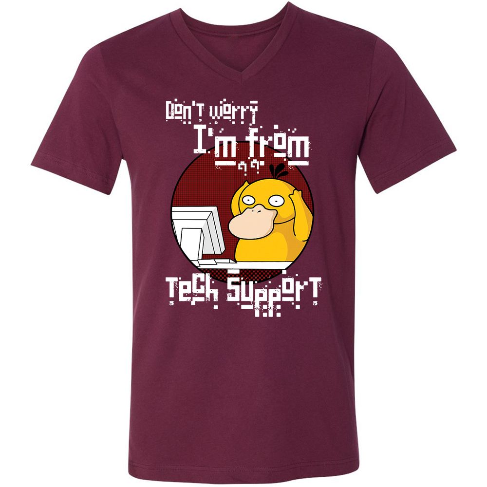 Unisex V-Neck T-Shirt - DV4JXXHJ - Maroon - 6