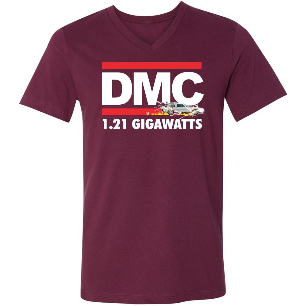 Unisex V-Neck T-Shirt - JYQAJEDK - Maroon - 6