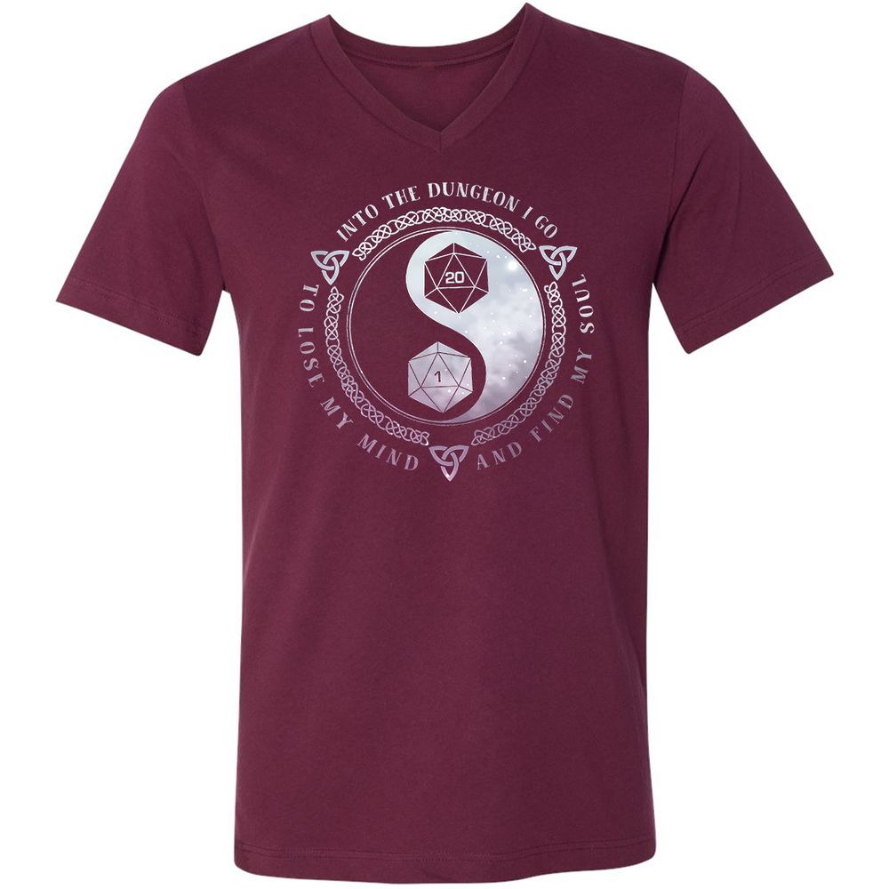 Unisex V-Neck T-Shirt - 8WQV94LW - Maroon - 6