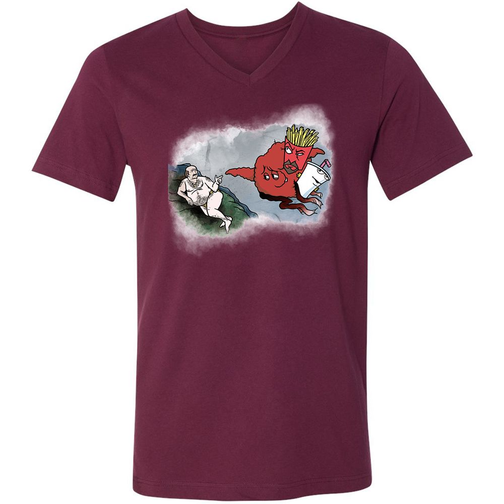 Unisex V-Neck T-Shirt - 96BVNCRV - Maroon - 6