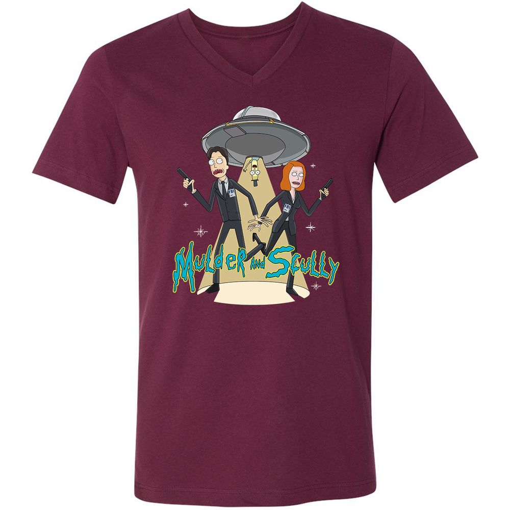 Unisex V-Neck T-Shirt - UBGAG5X2 - Maroon - 6