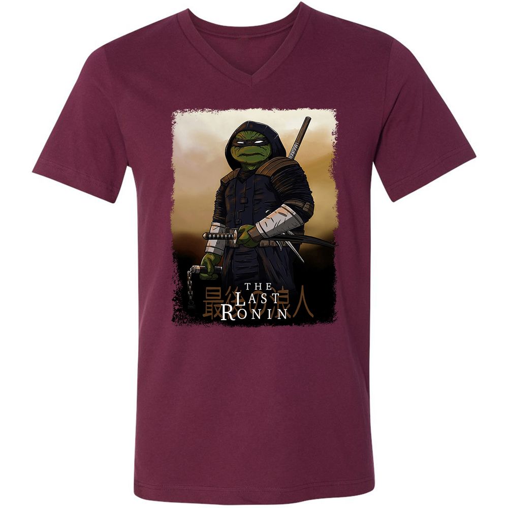 Unisex V-Neck T-Shirt - E2UE1HBU - Maroon - 6