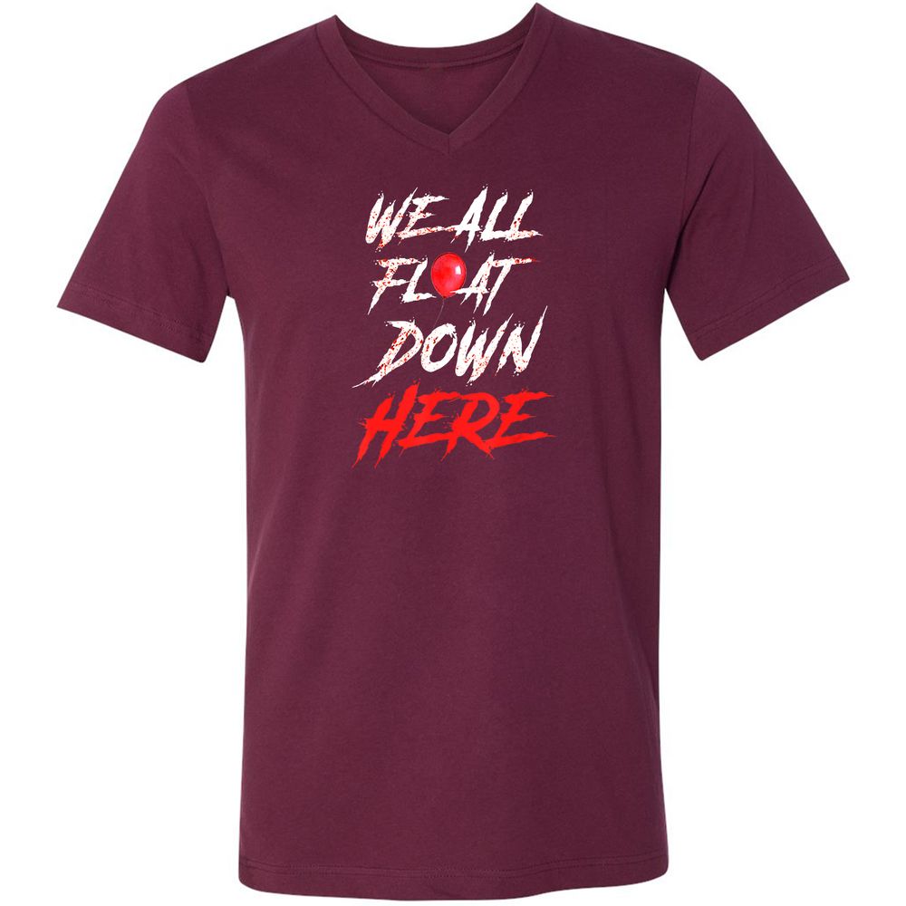 Unisex V-Neck T-Shirt - M4JK839S - Maroon - 6