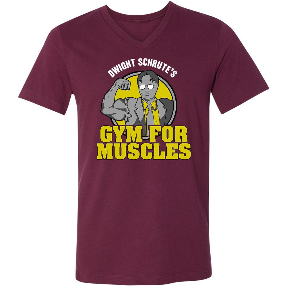 Unisex V-Neck T-Shirt - 9UJE8S9S - Maroon - 6
