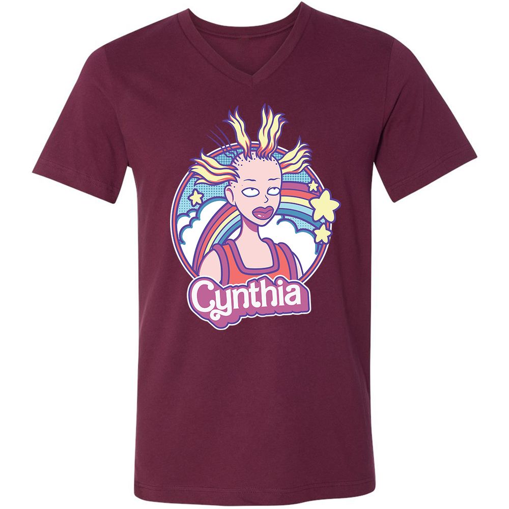 Unisex V-Neck T-Shirt - XKX7HKH4 - Maroon - 6