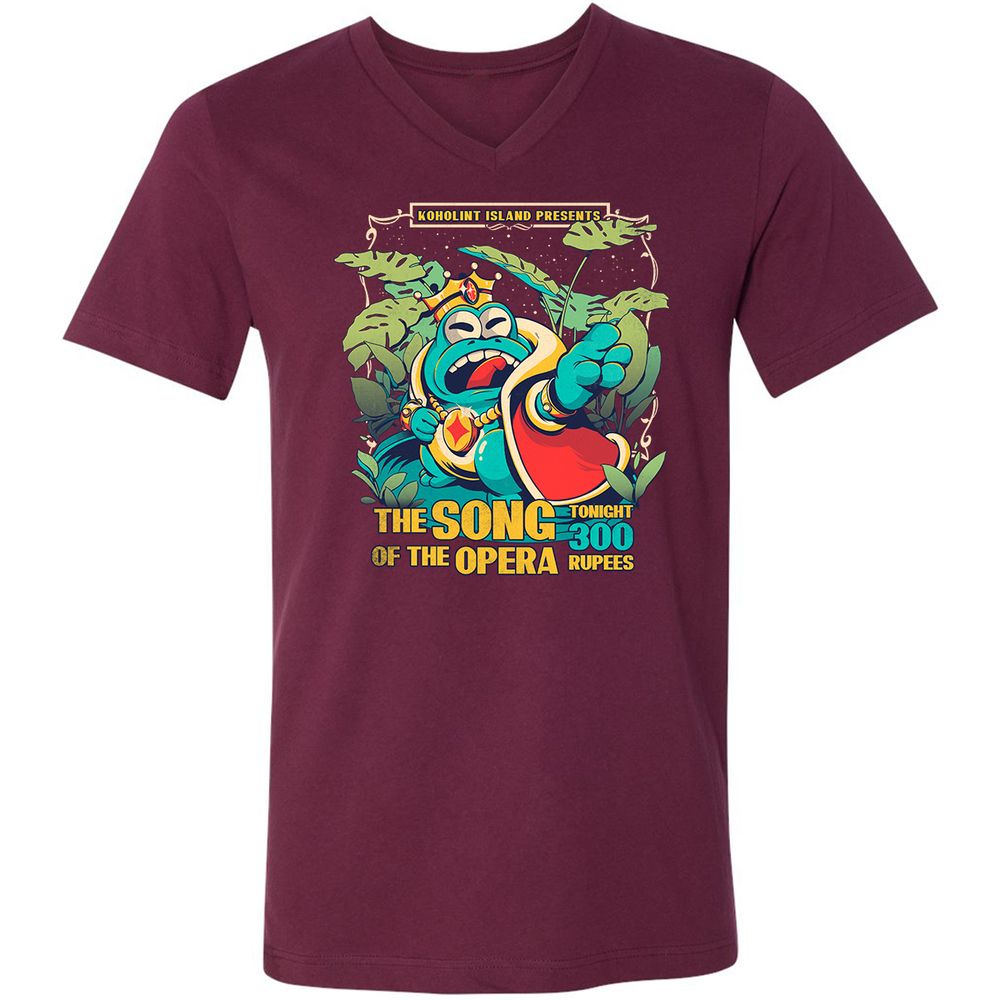 Unisex V-Neck T-Shirt - BZCJVKEW - Maroon - 6