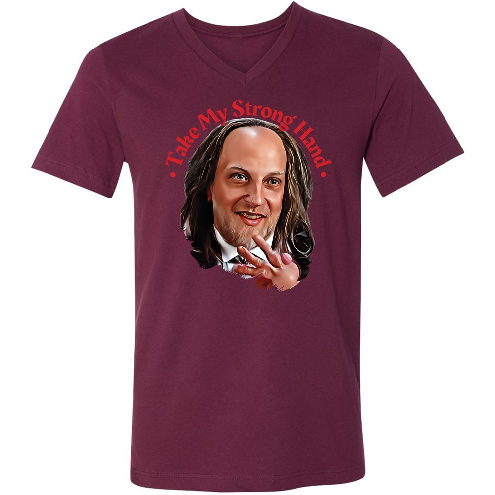 Unisex V-Neck T-Shirt - S5E9PSAM - Maroon - 6