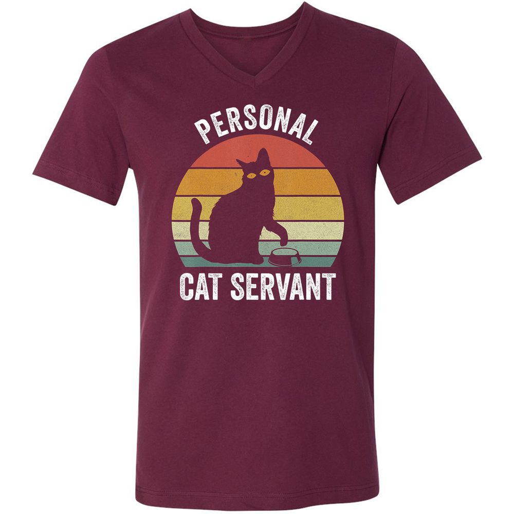 Unisex V-Neck T-Shirt - L5BX6M9V - Maroon - 6